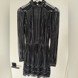 Luxury Elegant Black and Silver Women's Dress